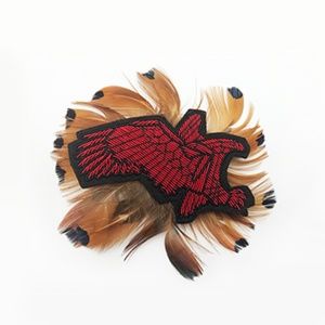 Armani Patch Feather Bird Pin Brooch
